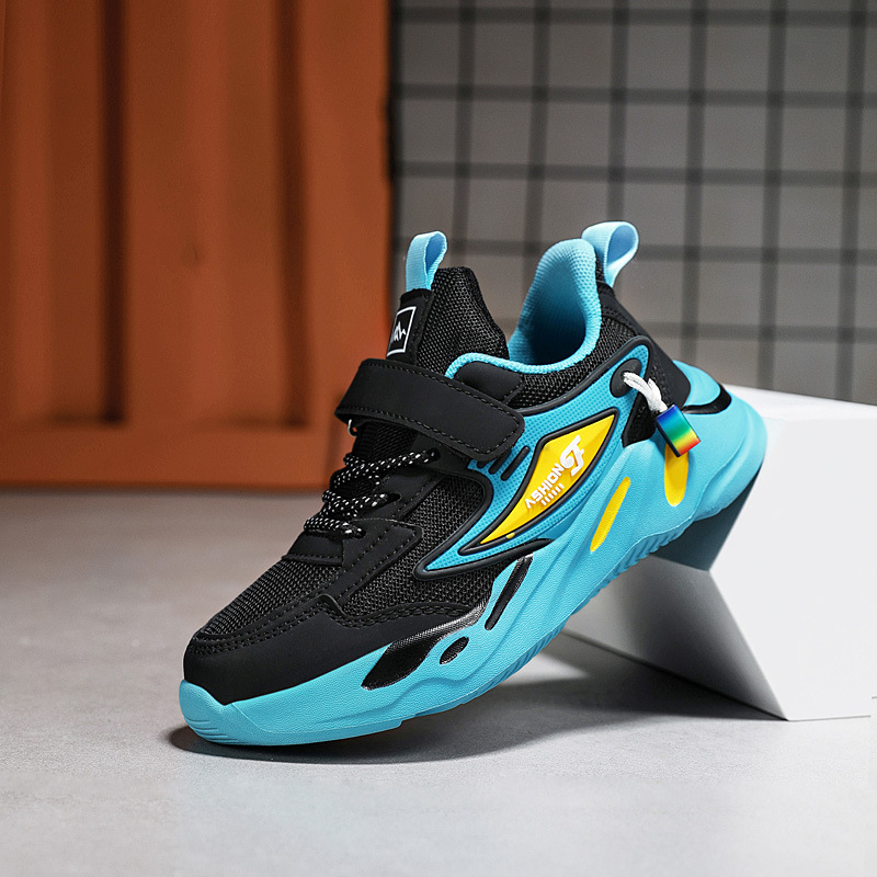 1879 zapatos para niños modelos de otoño e invierno zapatos deportivos de cuero para niños grandes zapatos para correr para niños transpirables de malla de primavera para niños