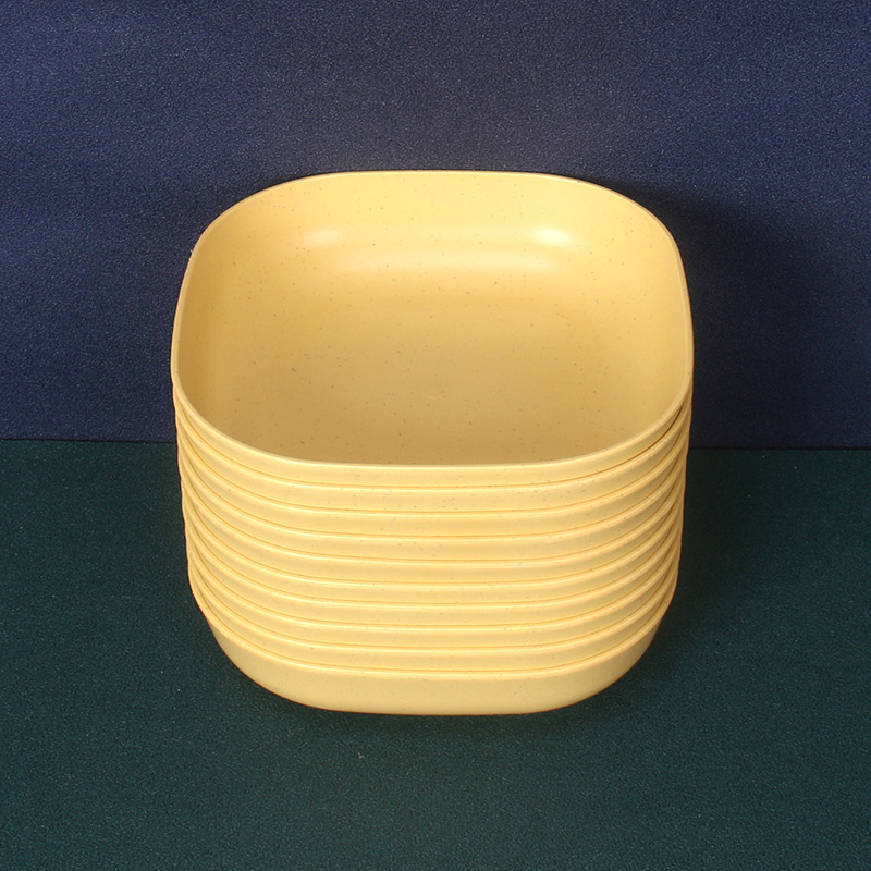 Plato Cuadrado Hondo para Huesos de 15 cm Set de 10 de Paja de Trigo y PP, Apto para Microondas, para Restaurante image 7