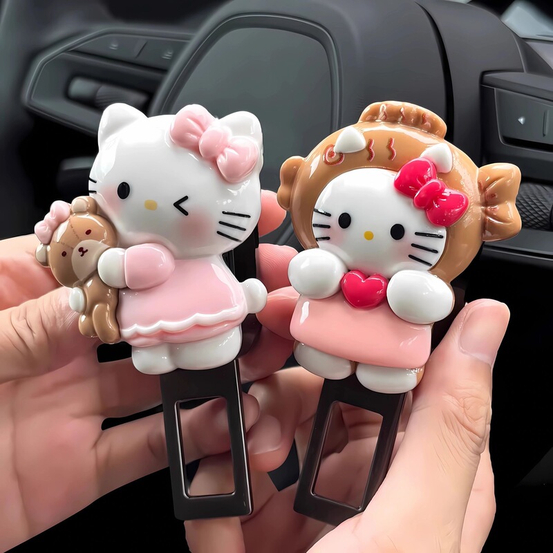 Hellokitty Car Seat Belt Plug-In Buckle Plug Hello Kitty Car Seat Belt Extension Holder Decoration