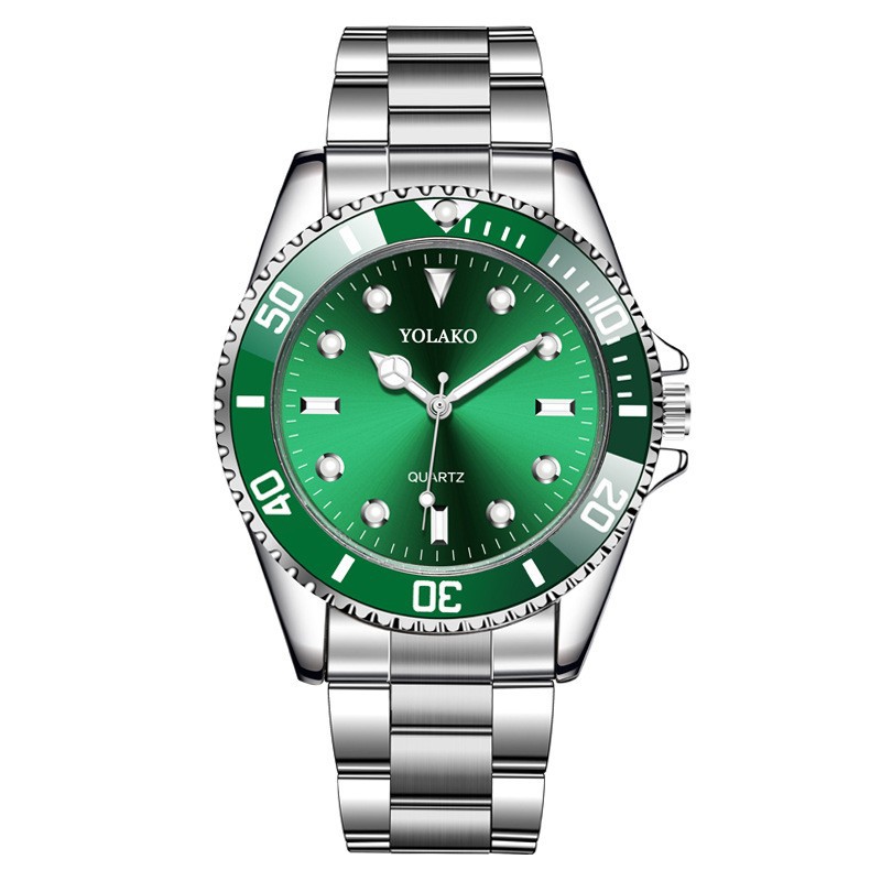 Manufacturer Wholesale Popular Green Water Ghost Watch Men's Watch Fashion Steel Strap Quartz Watch Men's Watch Yolako