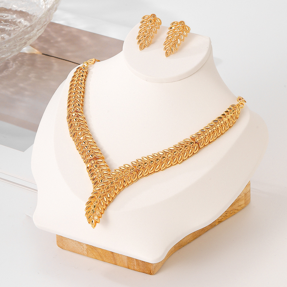 Europeos y estadounidenses juegos de joyería, joyería para mujeres, collares de pendientes, dos piezas, opciones transfronterizas, joyería popular y exquisita image 1
