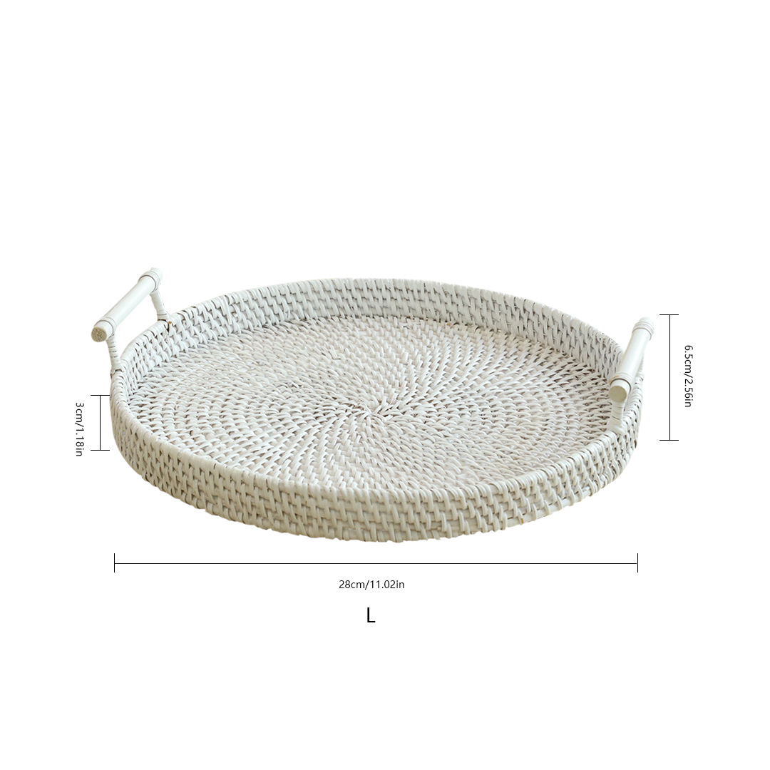 bandeja de té redonda decoración de escritorio bandeja de almacenamiento cosmético sala de estar cesto de almacenamiento porche cesto de almacenamiento doméstico bandeja redonda