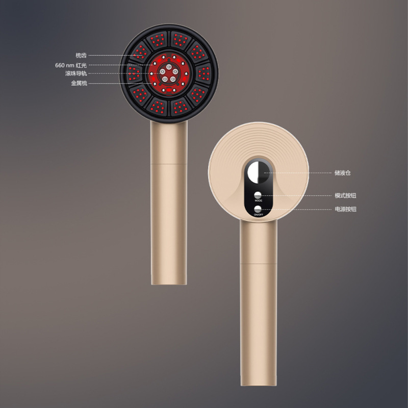 新製品 赤色光頭皮塗布器 エッセンスEMS微電流マッサージ器 育毛コーム 液体導入コーム メーカー ヘアケア|undefined
