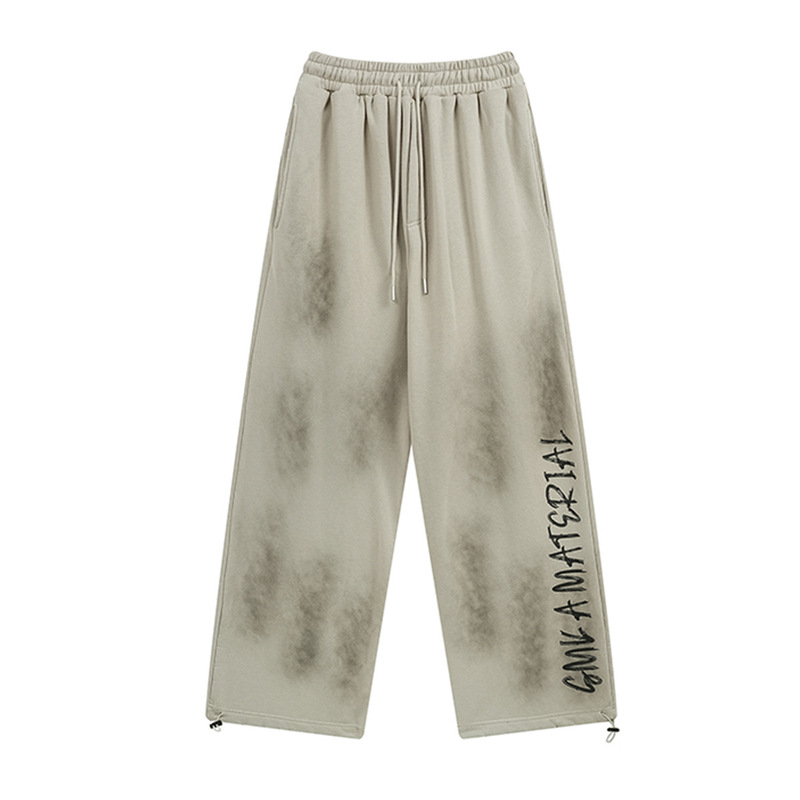 Jiayiku Men's Clothing 2026 New American Retro Dirty-Dye Washed Sweatpants Hip-Hop Street Dance Sports Casual Pants for Men and Women
