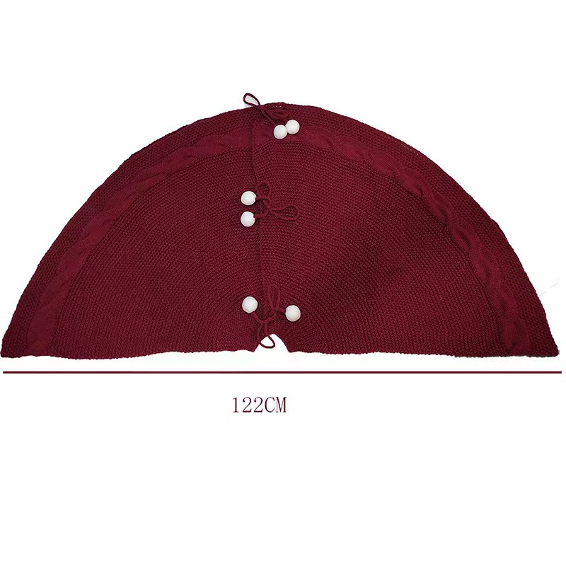 Nueva falda de árbol de Navidad transfronteriza Falda de árbol de Navidad de punto con pompón Decoraciones de árbol de Navidad Regalos de Navidad para el hogar