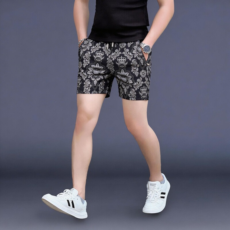 2026 Trendy Brand Printed Casual Shorts Summer Drawstring Three-Quarter Pants Men's Designer Beach Shorts