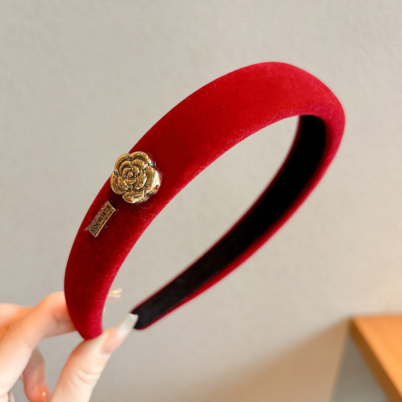 Diadema roja de Año Nuevo para mujer 2026, diadema moderna de alta calidad para otoño e invierno, diadema para lavarse la cara, horquilla para el cabello, accesorio para el cabello estilo Chanel image 25