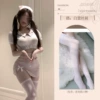Nurse uniform, skirt, hair accessory, tights