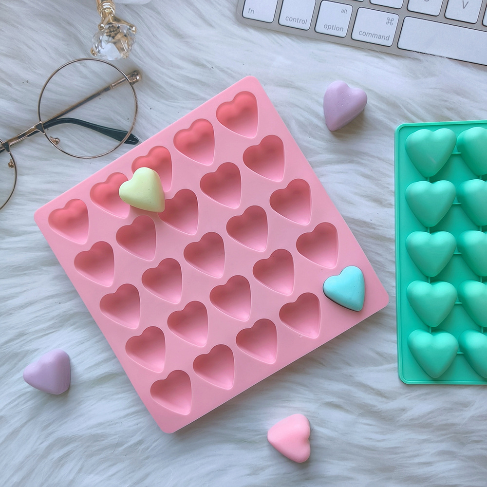 25 Lian Love 691 Molde de silicona de chocolate para caramelo Molde de decoración de pastel de galleta para hornear Molde de pudín para rejilla de hielo