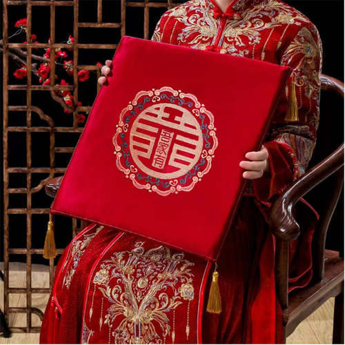 5ZV7 wedding supplies, wedding props, tea ceremony, kneeling cushion, bride's dowry thickened cushion, sitting cushion, happy cushion