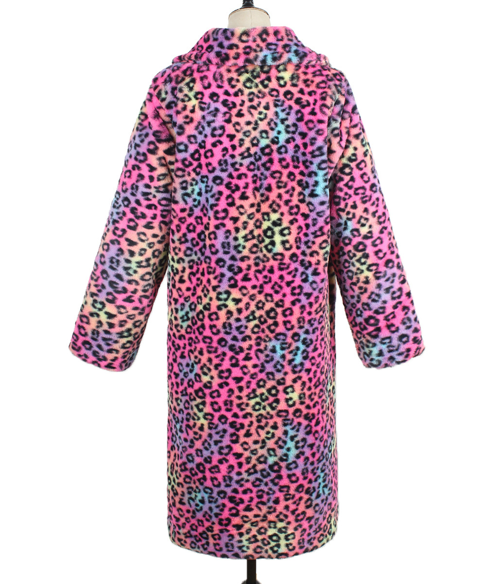 Women's Clothing hot selling leopard print   fur plush lapel coat long fashionable autumn and winter new style_voghion.com
