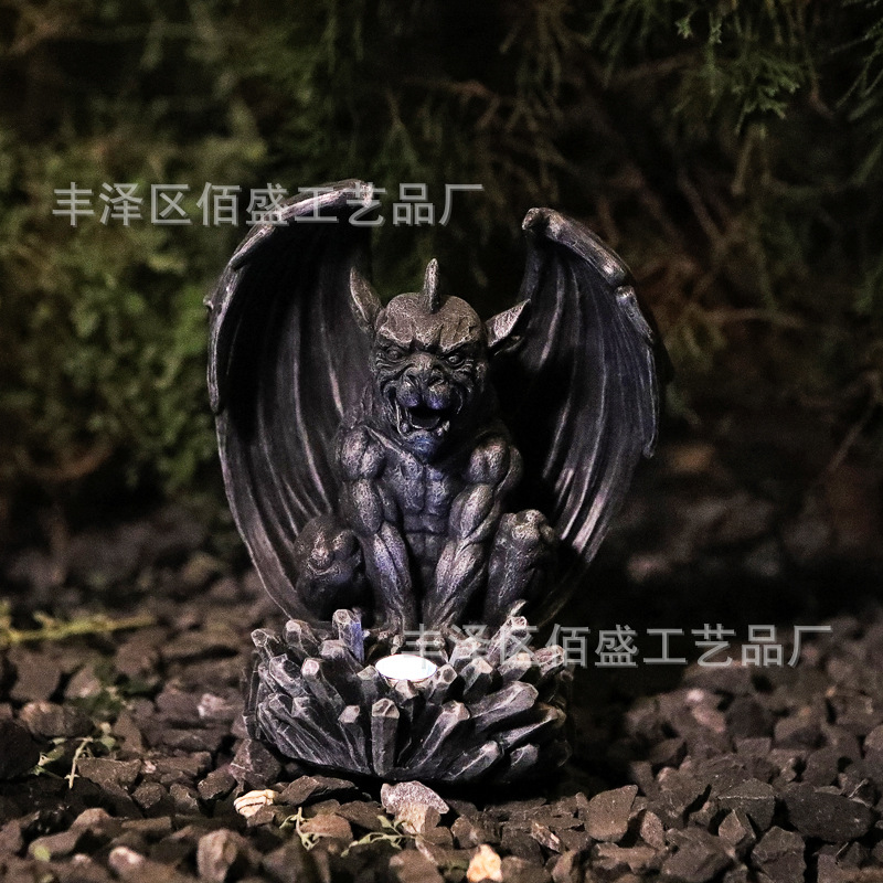 Jardín transfronterizo de comestibles jardín ornamentos de resina monstruos demonios estatuas lámparas decorativas creativas de jardinería de animales ornamentos