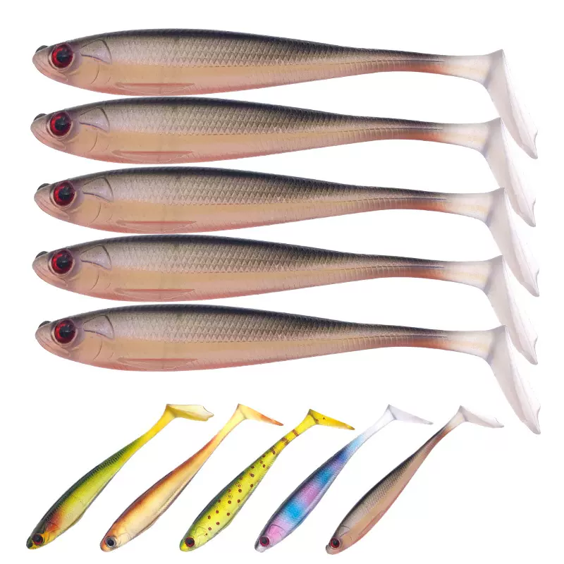 路亚软饵9.5cm/5.8g鸭脚T尾鱼饵PVC仿生鱼饵海水淡水路亚渔具批发