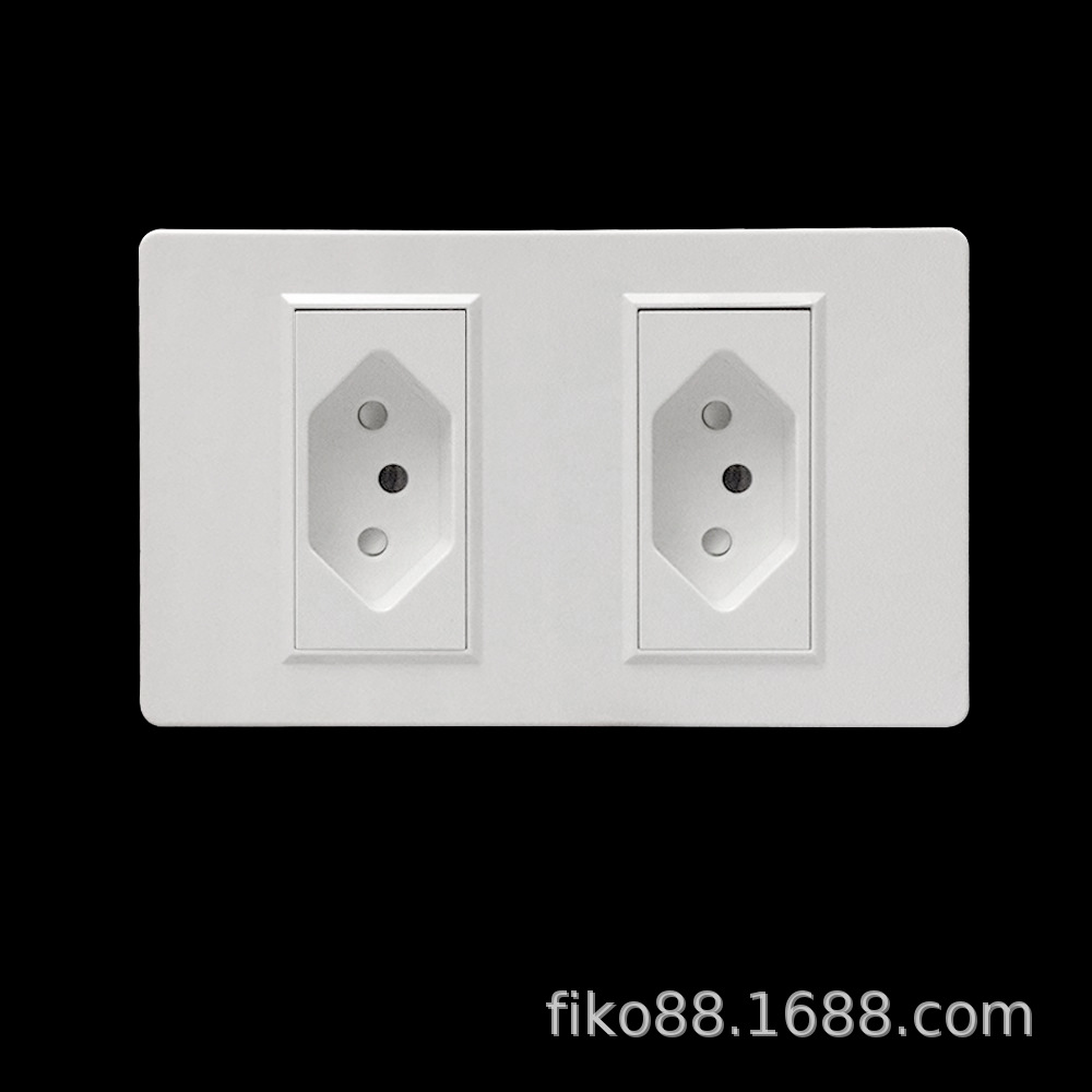 86-type Brazilian 3-hole wall power socket, 10A three-prong USB panel, Swiss standard outlet