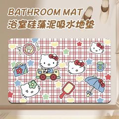 漫画のケイティの浴室の珪藻泥のマットのトイレの入り口の吸水の足のマットの家のドアのマットのトイレの足のマット