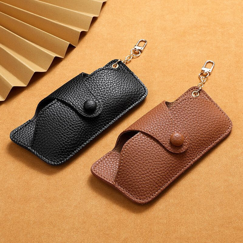 Anti-Pressure Handmade Leather Sunglasses Case, Anti-Fall Sunglasses Case, Portable Glasses Bag, Chain Hanging Bag, Glasses Bag