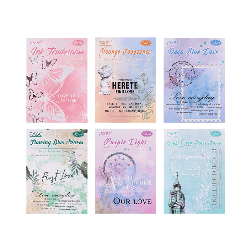 Tinta ligera humo superficie impermeable pet pegatinas diy diario pegatinas transfronterizas frescas y elegantes pegatinas decorativas