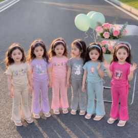 2026夏季新款短袖中小童女宝宝可爱休闲百搭套装儿童女衣服两件套