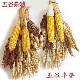 干玉米棒农作物装饰农家乐挂件辣椒串五谷杂粮摆件丰收节五谷丰登