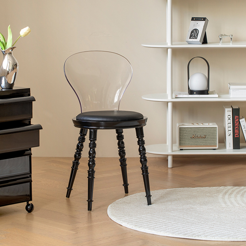 Acrylic dining chair for home small apartment transparent crystal makeup chair minimalist Instagram-style piano chair