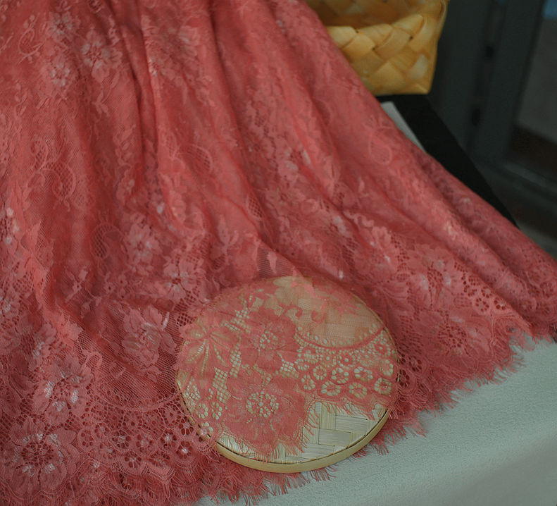 1.5 M × 3m pestañas suaves tela de encaje DIY ropa falda cortina de escritorio tela de fondo decoración