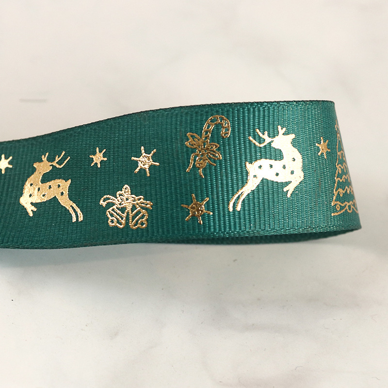 Cinta de Navidad atado flores pastel decoración del árbol de Navidad cinta costilla en stock venta al por mayor cinta flotante verde rojo