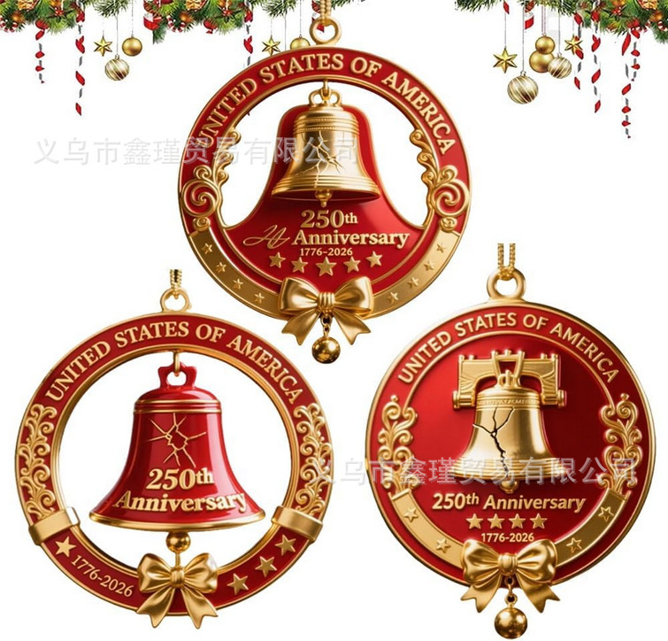 跨境新品United States 250th Anniversary Bell Ornament亚克力|undefined
