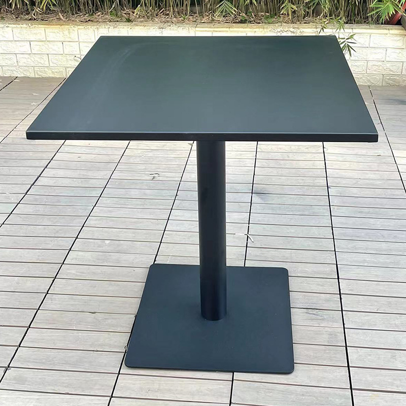 Mesa redonda de acero al carbono impermeable para exterior, balcón, bar o restaurante