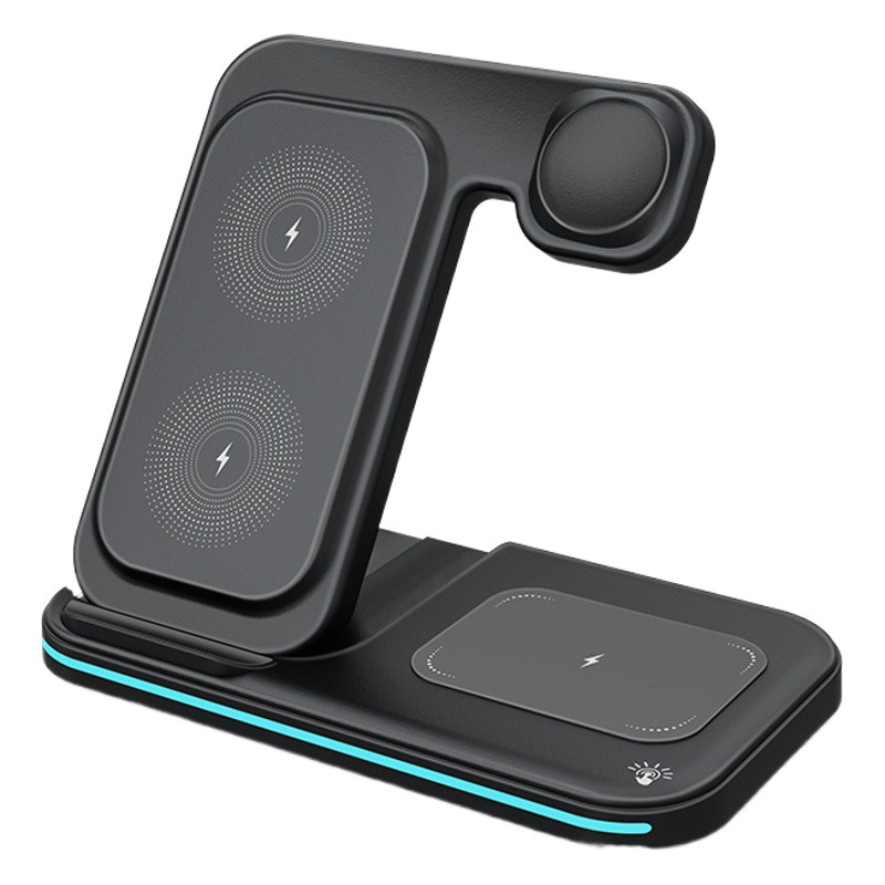 Transfronterizo plegable tres en uno cargador inalámbrico adecuado para Apple Samsung Huawei teléfono móvil ventas directas de fábrica modelo privado