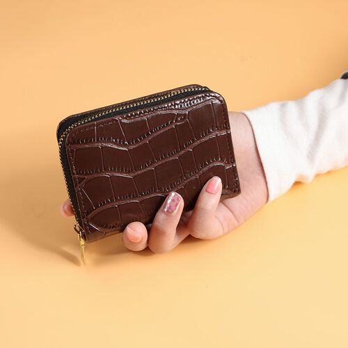 New card holder for women, compact, multi-card slots, large-capacity card holder, anti-degaussing, anti-theft brush, women's two-in-one wallet card holder