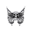 Skull with butterfly, one size trend ring, European style, punk style