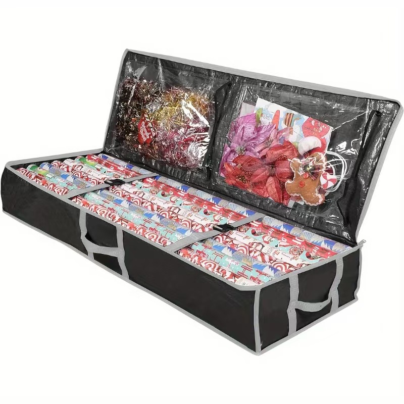 Venta directa de fábrica de comercio electrónico transfronterizo Amazon rojo PE varios colores decoración navideña rollo de papel bolsa de almacenamiento en stock