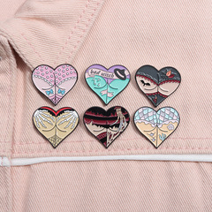 Personalized Design Halloween Series Comic Style Cartoon Heart-Shaped Metal Badge Accessory Exquisite and Funny Pin