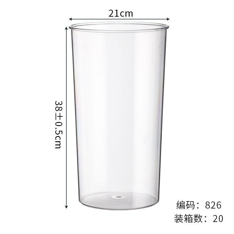 Jarrón de flores de plástico de sensación medieval de alta gama - Múltiples tamaños, alta transparencia, cubo despertador de flores, a prueba de caídas, imitación de vidrio, cubo para floristería/flores frescas