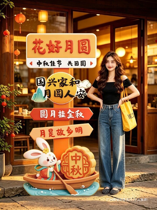 Mid-Autumn Festival atmosphere decoration KT board ornaments for stores, shops, malls, event photo walls, and photo props Mid-Autumn Festival atmosphere decoration KT board ornaments for stores, shops, malls, event photo walls, and photo props