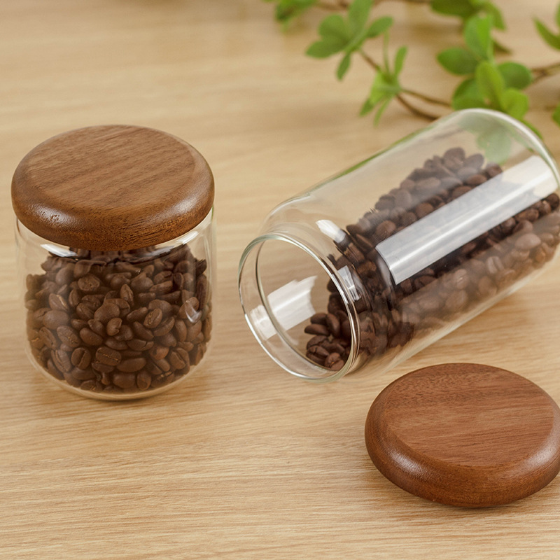 食品級密封ガラス缶コーヒー豆保存缶茶葉貯蔵缶ガラス瓶五穀雑穀収納缶