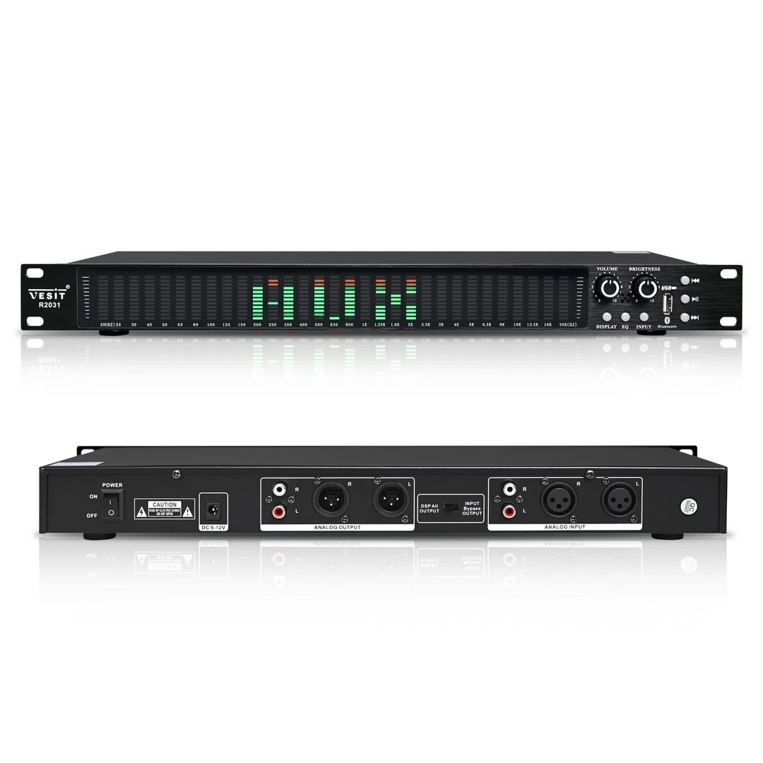 31段EQ专业娱用均衡数字屏谱器，USB蓝牙音乐播放显示器