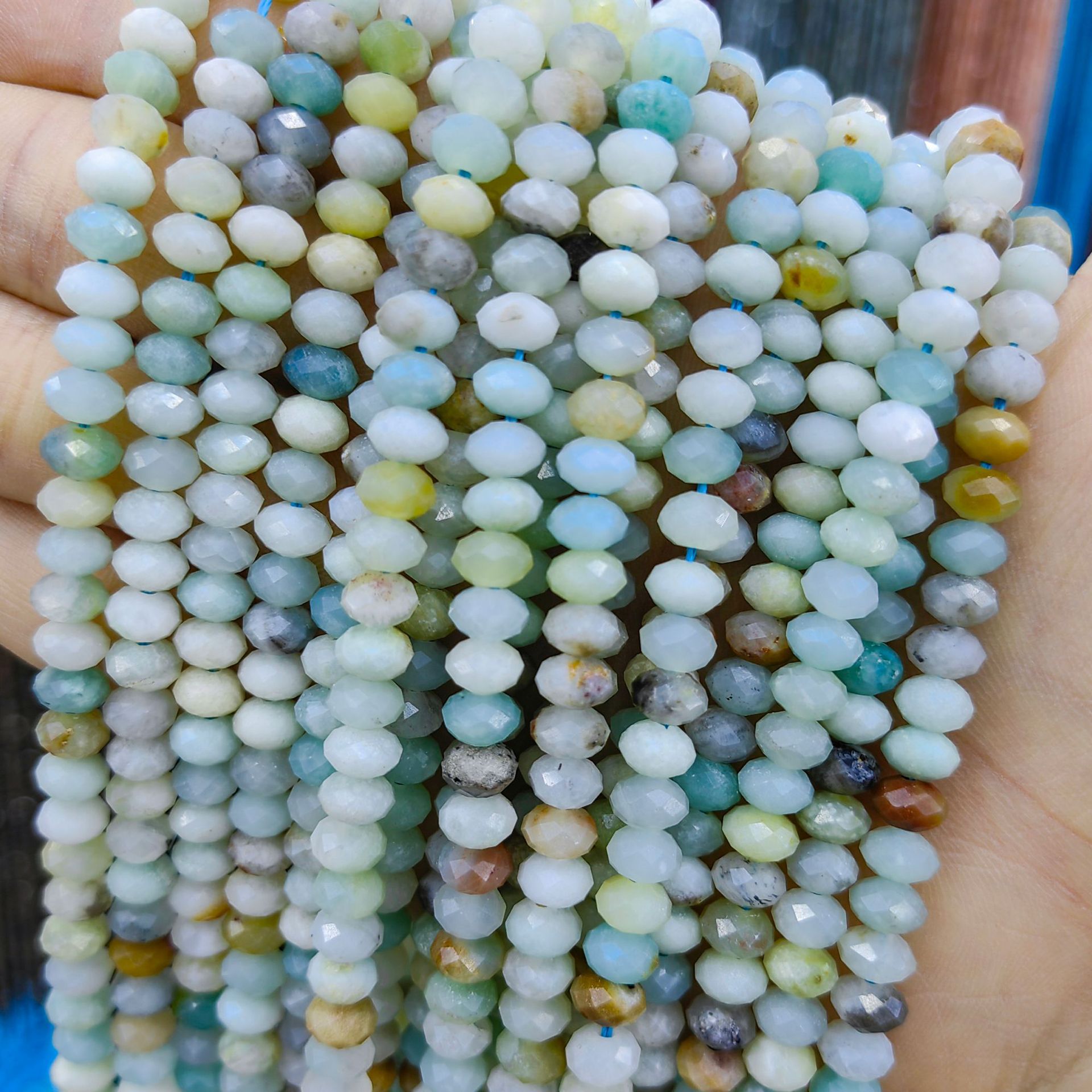 Piedra natural cristal natural 6mm * 4mm faceta divisor de platillo volador cuentas separadoras cuentas dispersas joyas semiacabadas DIY