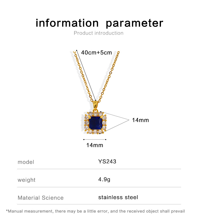 Fashion Geometric Stainless Steel Plating Zircon Pendant Necklace 1 Piece