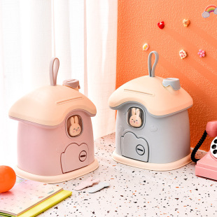 2022 New Internet Celebrity Piggy Bank Boys and Girls Can Only Enter and Exit Piggy Bank Handmade DIY Mushroom House Piggy Bank