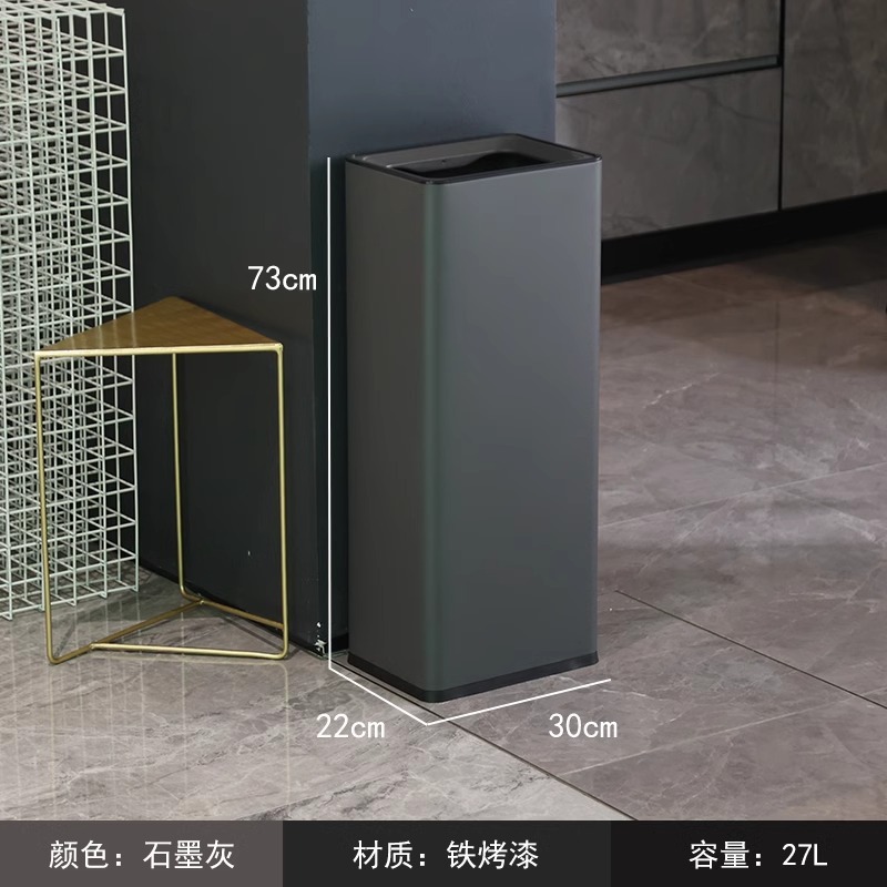 ステンレス製ゴミ箱、浴室用ペーパータオルロッキング蓋バケツ、大容量オフィスロビー廊下直接投げ収納バケツ|undefined