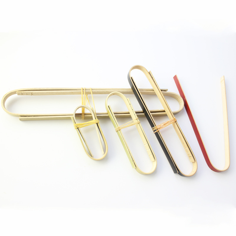 Directo de fábrica al por mayor de cáscara verde de bambú clip de alimentos de tres colores clip de bambú clip de pan clip de pastelería clip de camarón Protección del Medio Ambiente de bambú saludable