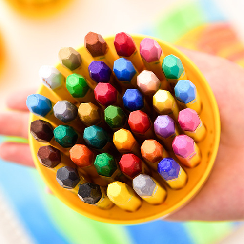 Deli oil pastel hexagonal student painting children's bucket toddler paintbrush color pen crayon set washable crayon