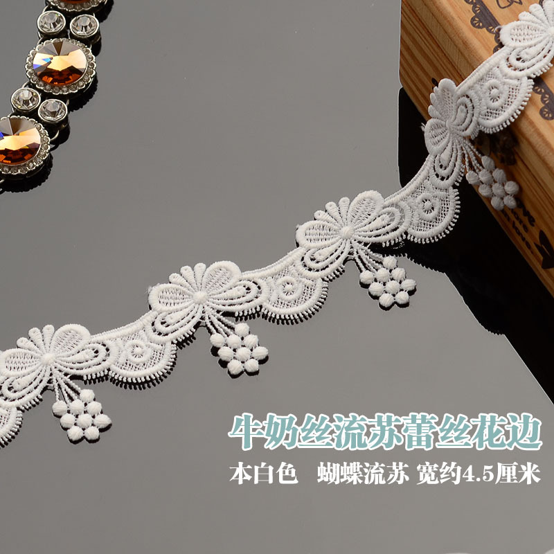 Y8YO bordado encaje vacío soluble en agua accesorios de encaje accesorios de ropa material de decoración DIY tocado hecho a mano