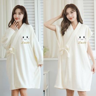 Yu Skirt Bathrobe Wearable Lace-Up Bathrobe Girls Thickened Absorbent Quick-Drying Bath Towel Home Clothes Pajamas Adult Wrap