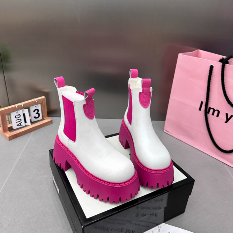 Stivaletti martin donna plateau in pelle verniciata colorati_voghion.com