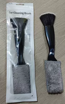 Car Air Conditioner Air Outlet Cleaning Brush Interior Gap Cleaning Tool Double-Head Dust Removal Brush Car Gap Cleaning (Car cleaning tools) - double-ended-black-pearl-bag