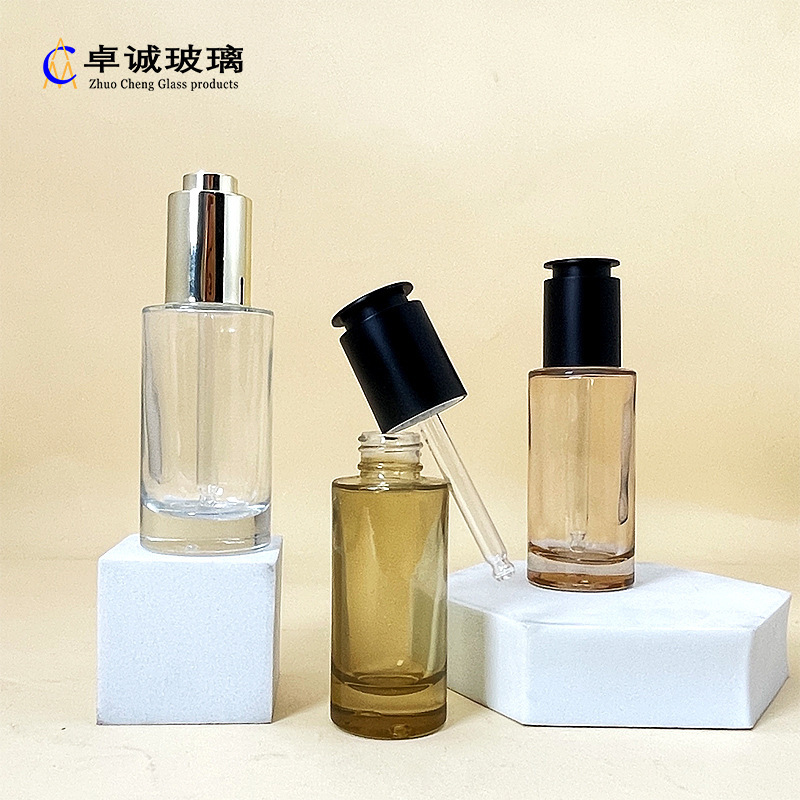 按压旋转泵30-50ml滴管瓶40-50ml精华液瓶精油分装瓶化妆品玻璃瓶|undefined