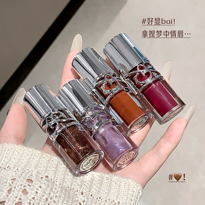 Gege Bear esmalte labial brillante con brillo de agua para cubrir las marcas labial. Esmalte labial transfronterizo brillante con espejo de agua.