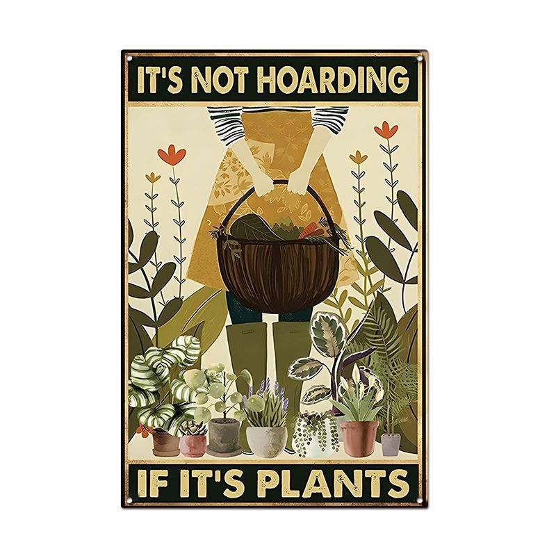 Pintura de hojalata pastoral Flor antigua retro Arte de hierro Pintura colgante pequeña Jardín al aire libre Balcón Decoración de pared Colgante transfronterizo